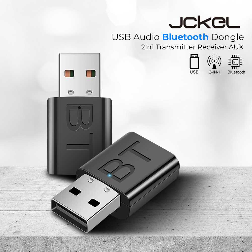 JCKEL USB Audio Bluetooth Dongle 5.0 2in1 Transmitter Receiver AUX - JC521 ( Mughnii )