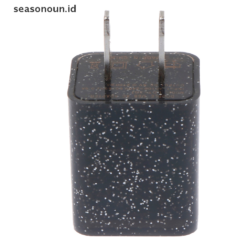 Seasonoun Color 2port USB Output 5V Colokan Charger Dinding Travel Power Adapter Telepon.