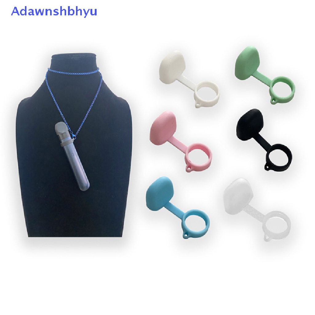 Adhyu 10PCS Silikon Case Cap Tahan Air Anti-Drop Cincin Gantung Dan Tali Gantung Berlaku Untuk Santai Silikon Pelindung Lengan Debu Topi Gantung Rantai ID