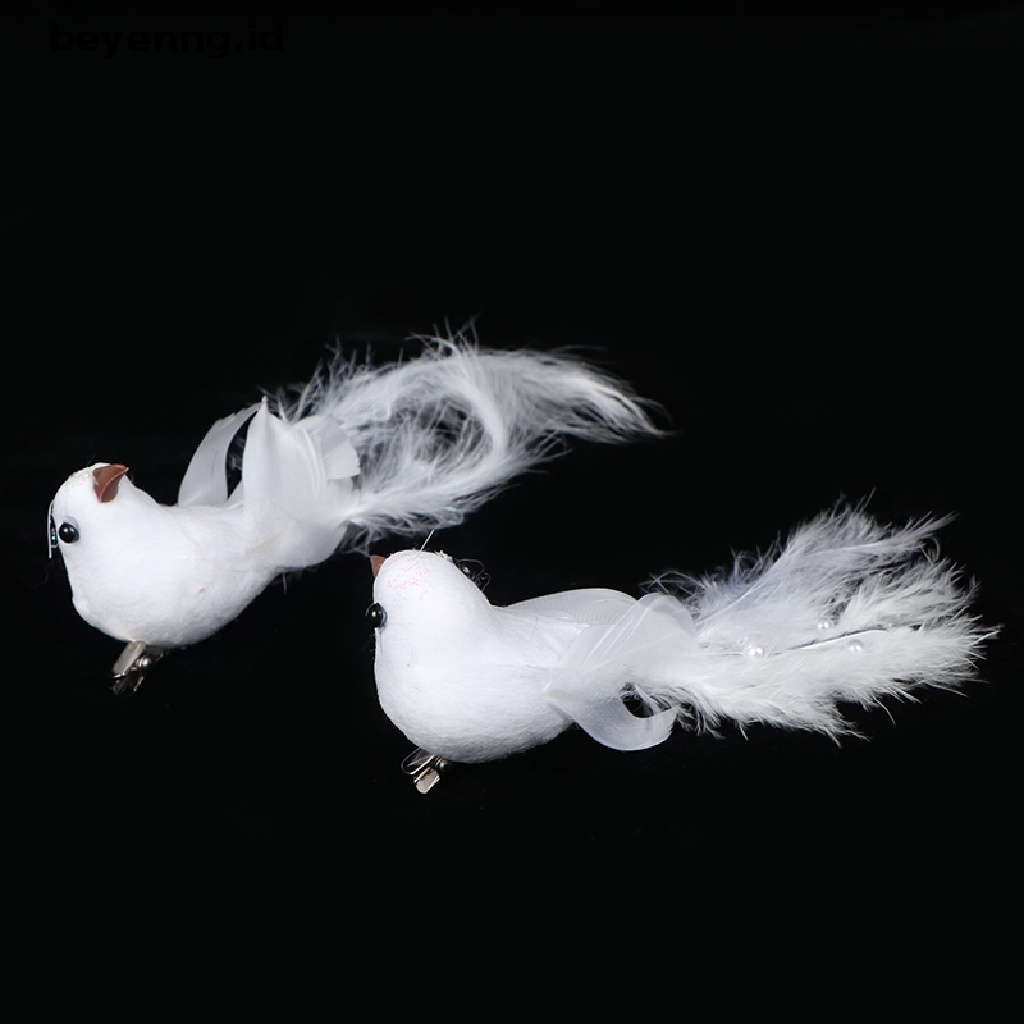 Beyen Decorative Fake Doves White Artificial Foam Feather Wedding Ornament Decor Bird ID