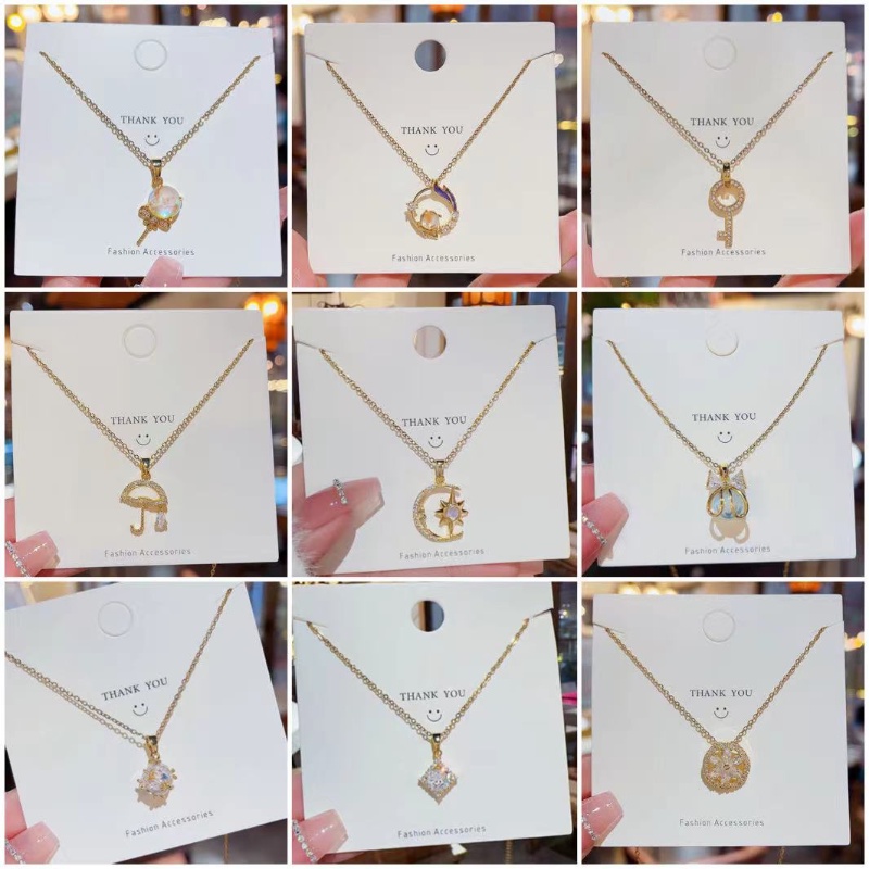 Kalung Baja Titanium Wanita Gaya Korea Fashion Musim Panas Colorfast Kalung Rantai Klavikula Aksesoris Hadiah