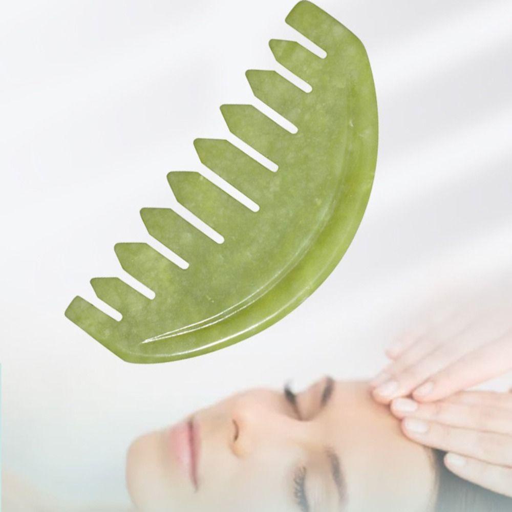 Needway   Natural Jade Sisir Rambut Wanita Stimulasi Refleksi Hadiah Kecantikan Alat Perawatan Rambut Wajah Lebih Ramping Pijat Kulit Kepala