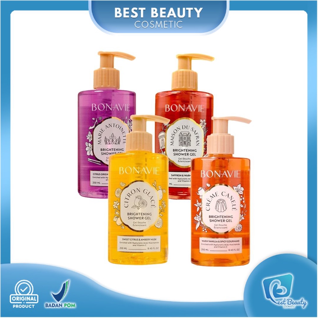 ★ BB ★ Bonavie Brightening Shower Gel 250ml - Maison du Safran - Marie Antoinette - Crème Canele - Citron Glace