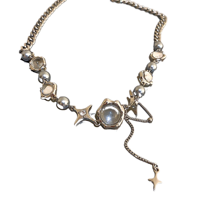 Desain Baru Indah Bintang Geometris Kristal Rantai Choker Kalung Korea Fashion Perhiasan Mengkilap Untuk Wanita Ulang Tahun Pernikahan