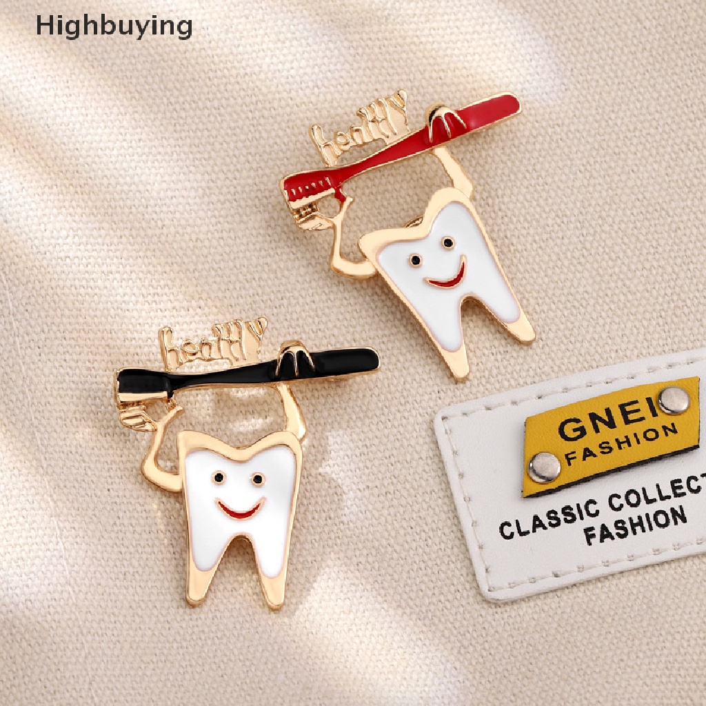 Hbid Kartun Menyenangkan Sikat Gigi Kreatif Melindungi Gigi Bros Yang Indah Sikat Gigi Gigi Enamel Pin Kerah Lencana Aksesoris Dentis Dokter Perhiasan Glory