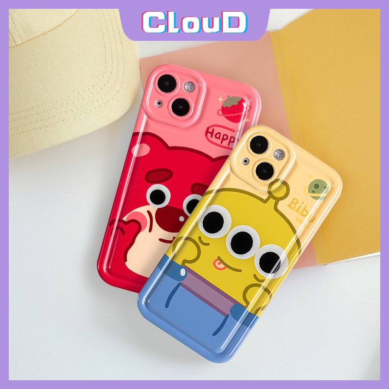 Kartun Toy Story Airbag Shockproof Case Untuk Redmi 9A 10 10A 9T A1 9C NFC Redmi Note10 11 11s 9 10s Note10s Note10 Note9 Note11 Cute Strawberry Bear Manyo Lembut Tpu Penutup Belakang