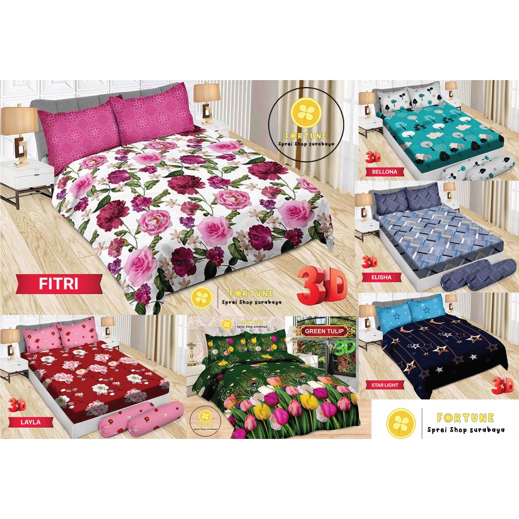 Sprei BONITA Queen 160x200 Motif Terbaru Minimalis (Bisa COD)