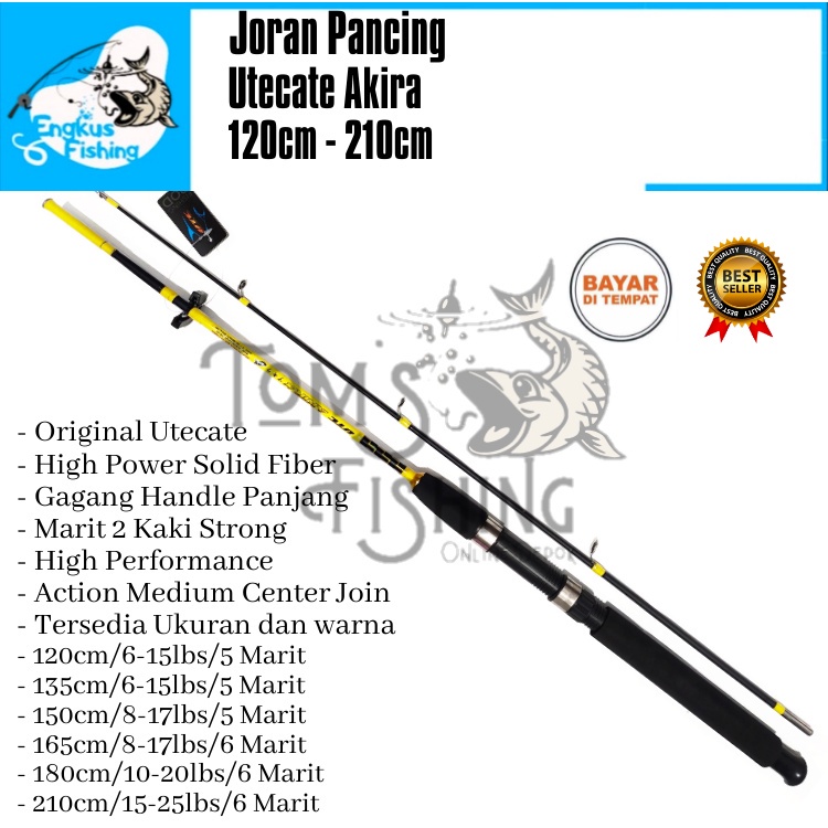 Joran Pancing UTC Utecate Akira 120cm - 210cm Fiber Solid (Medium) Murah Berkualitas - Engkus Fishing