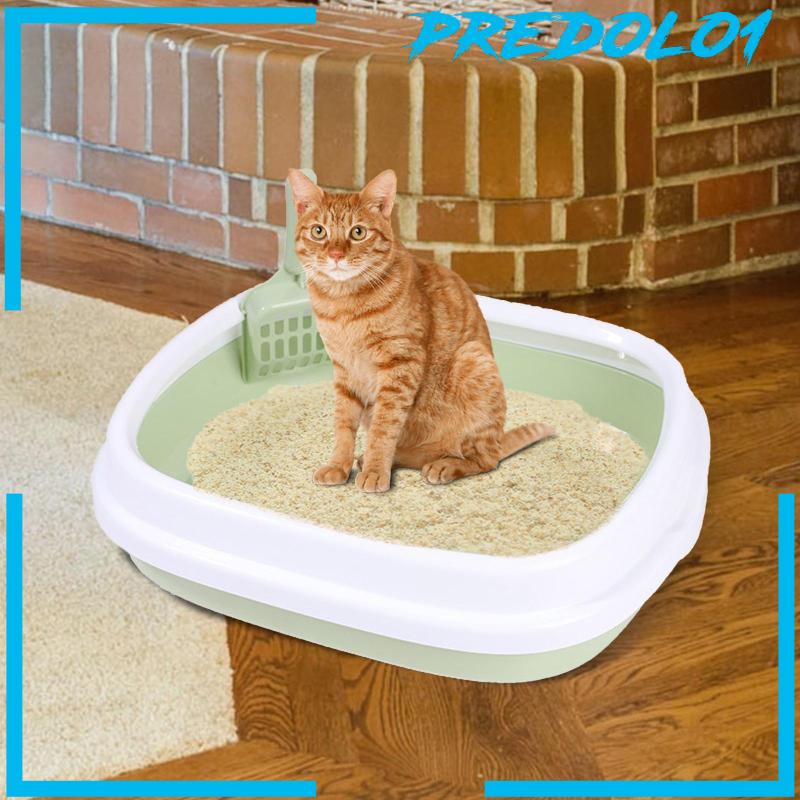 [Predolo1] Cat Litter Box Kitten Toilet Pet Litter Tray Wadah Kotoran Kucing Pispot