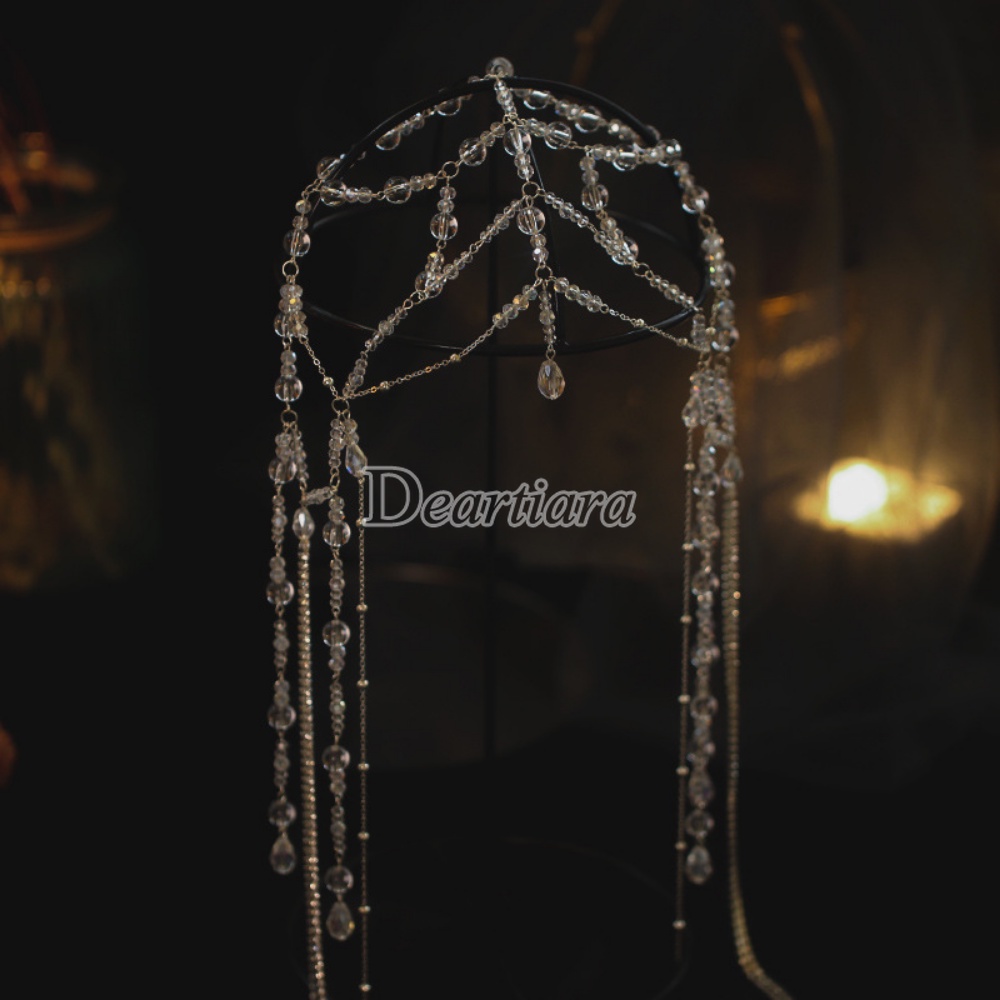 Bridal Wedding Headdress Hair Accessories Photo with Makeup Wedding Dress Tassel Forehead Ornaments Eyebrow Center Pendant Chain