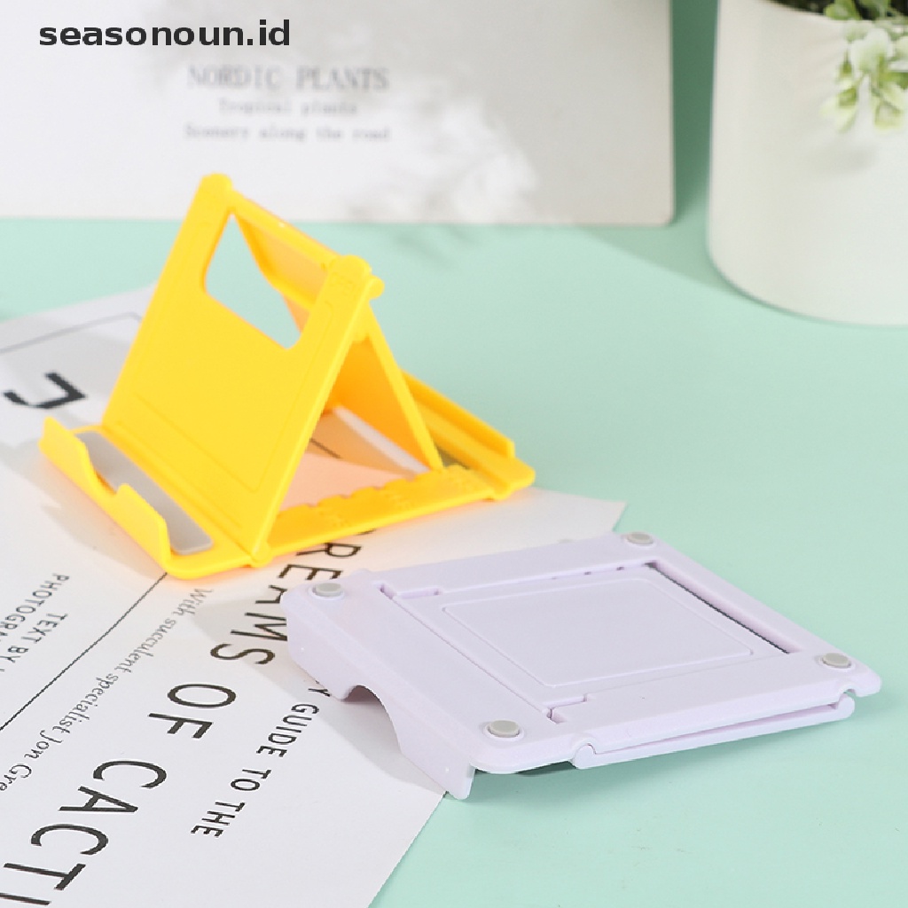 Seasonoun Phone Holder Desk Stand Handphone Tripod Dudukan Telepon Meja Lipat Plastik.