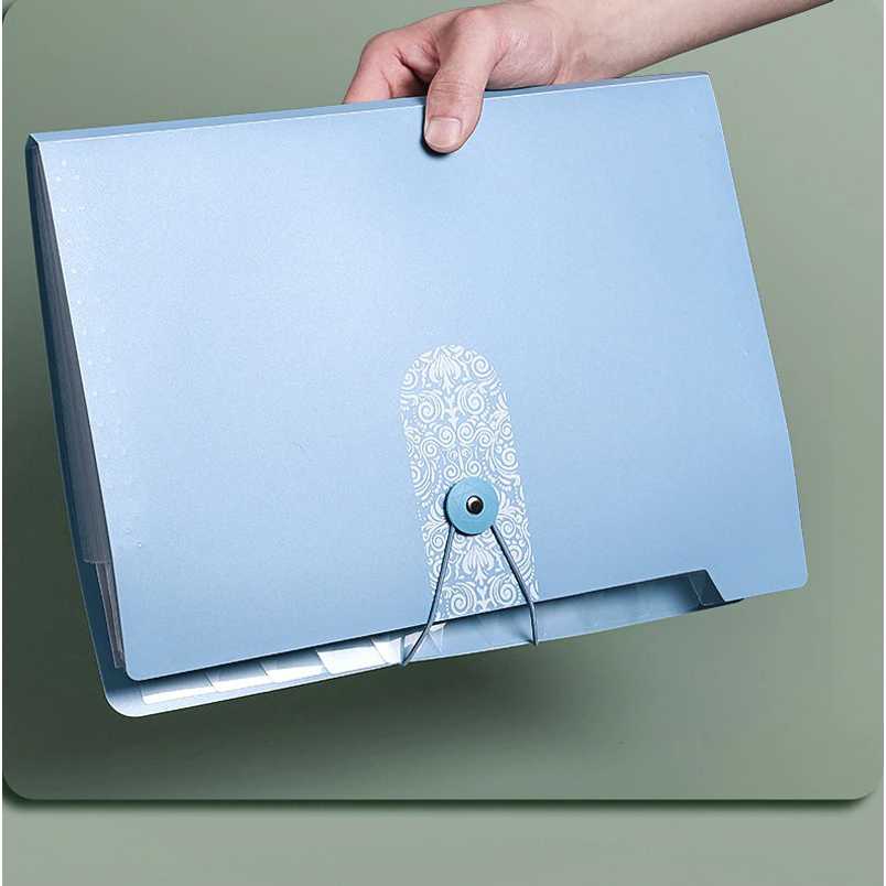 (BISA COD) FTIHSHP XIYU Tas Folder Plastik Kertas A4 Multi Layer Storage 12 Grid - 5060-12