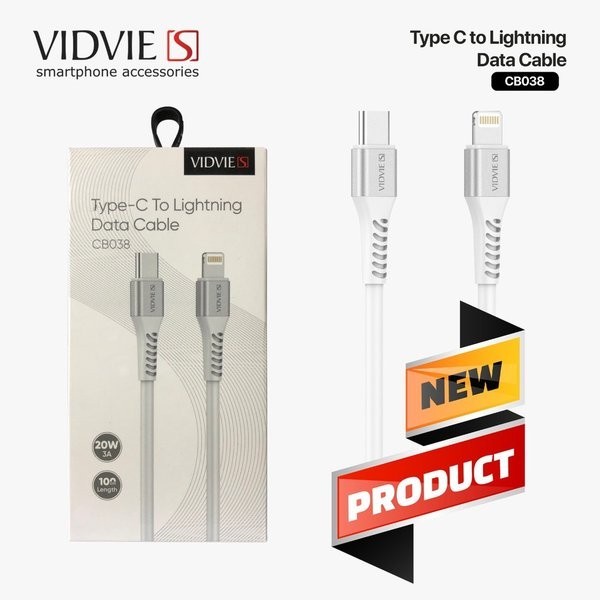 Vidvie S Kabel Data 3A Type C To Lightning CB038 - White