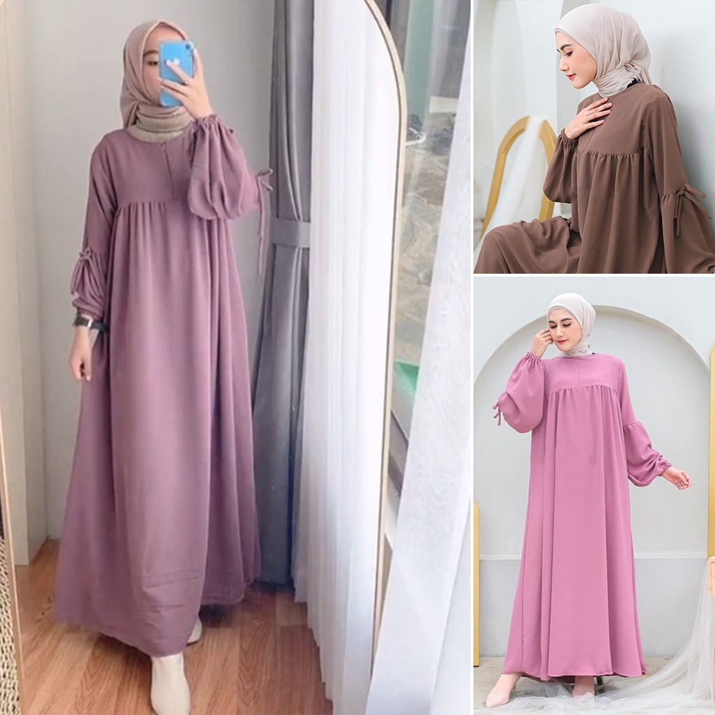 Baju Gamis Wanita Syar'i Muslim Remaja Sabinna Gamis Modis Wanita Lebaran 2022 Terbaru Super Kek Lt 