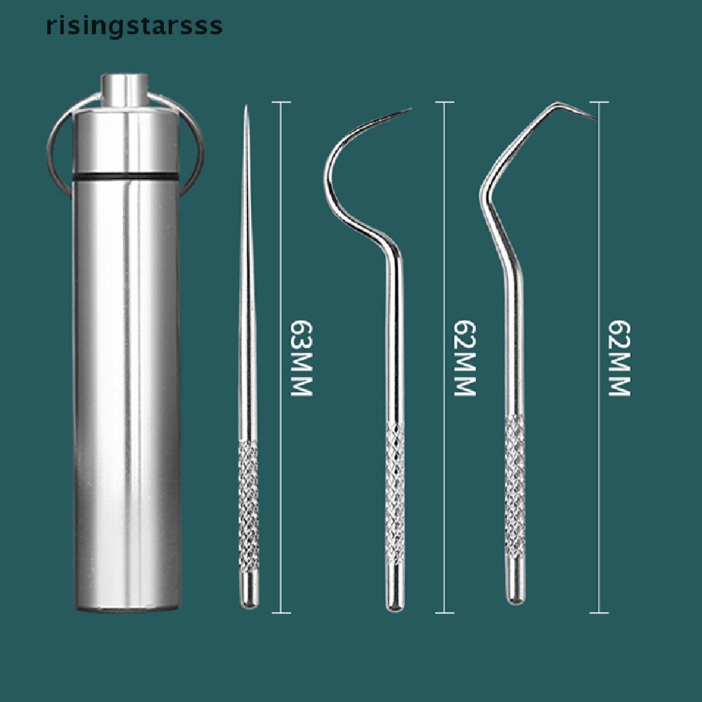 Rsid Span-new 3Pcs Tusuk Gigi Saku Set Outdoor Portable Tusuk Gigi Serbaguna Garpu Buah Jelly