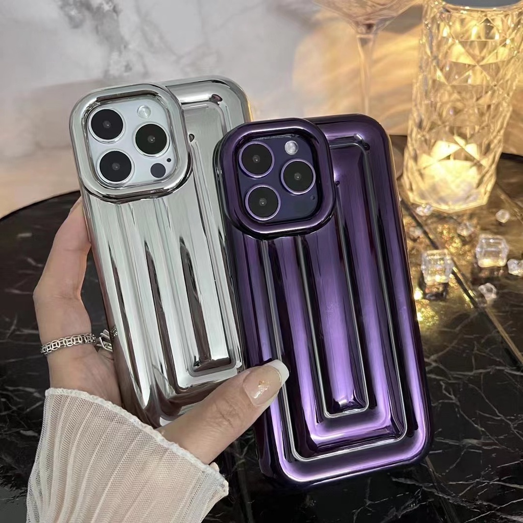 IPHONE Mewah Kreatif 3D Garis shockproof Case Iphone14 Pro Max14Plus Iphone13 12 Pro Max11 Case Tertutup Penuh shockproof Pelindung Penutup Belakang