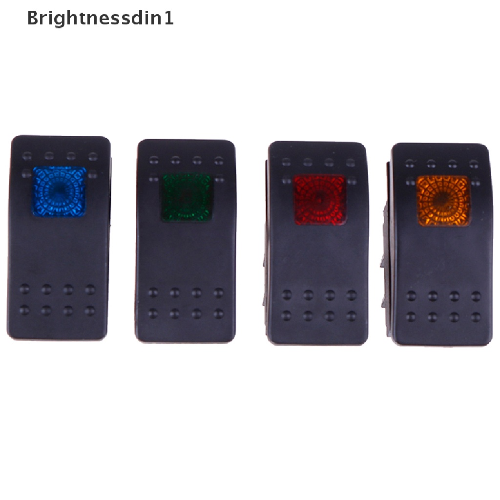 [Brightnessdin1] Waterproof Rocker Toggle Switch Tombol Saklar Rocker Mobil Perahu Laut 4pin Saklar Butik