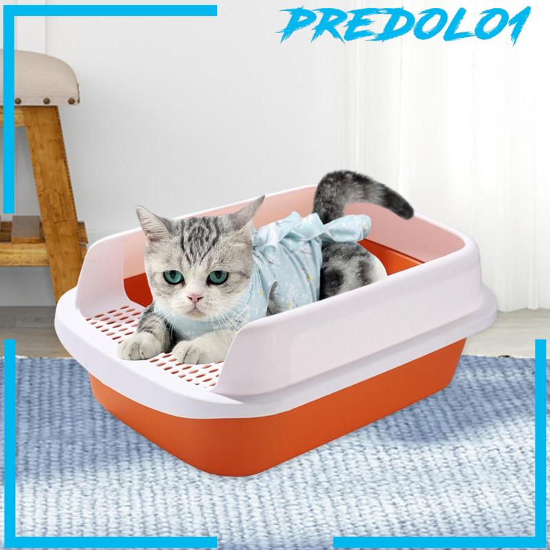 [Predolo1] Cat Litter Box Potty Toilet Removable Tray Kotoran Hewan Peliharaan Besar Mudah Dibersihkan