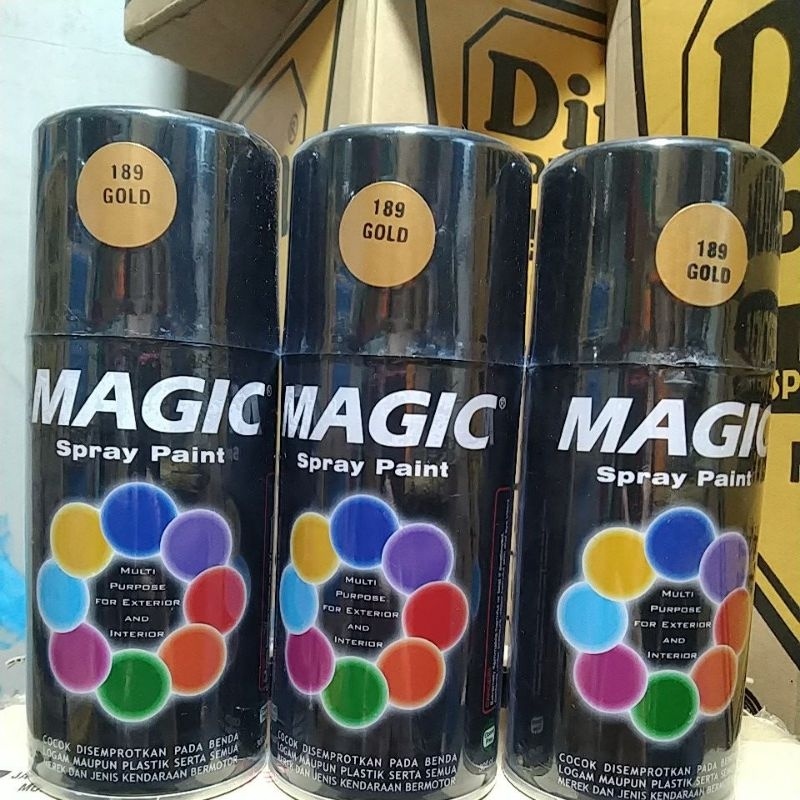 cat semprot pilok pilox magic spray paint magic gold 189 300cc gold emas