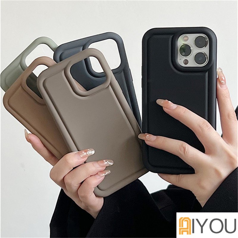 IPHONE Soft Case Silikon anti-drop Ungu Sederhana Baru Kompatibel Dengan Iphone11 12 13 14 Pro Max14 Plus X XR Xs Max 7 8 Case Shockproof Cover