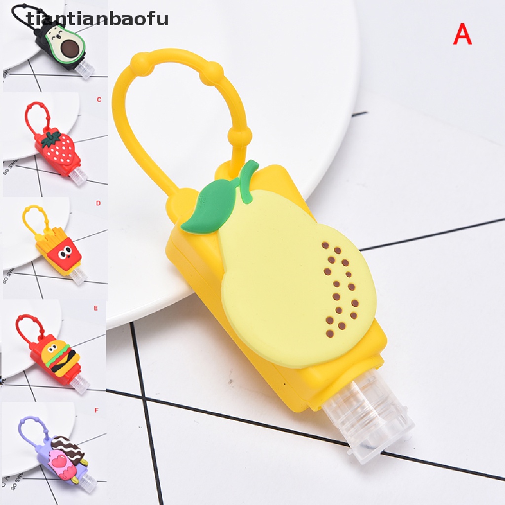 [tiantianbaofu] Makanan Buah Lucu Silikon Mandi Baby Shower Hand Sanitizer Botol Holder Portable Butik