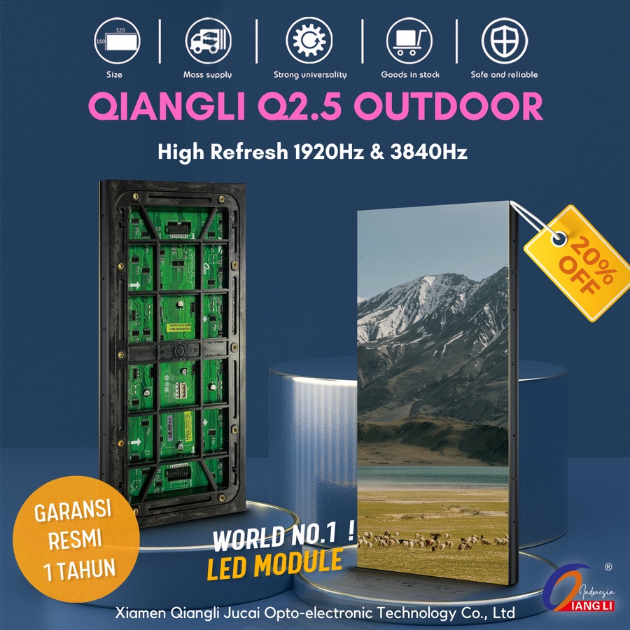 Modul P2.5 Outdoor 1920Hz 3840Hz ORIGINAL QiangLi Module LED Videotron - Q2.5-E 1920Hz