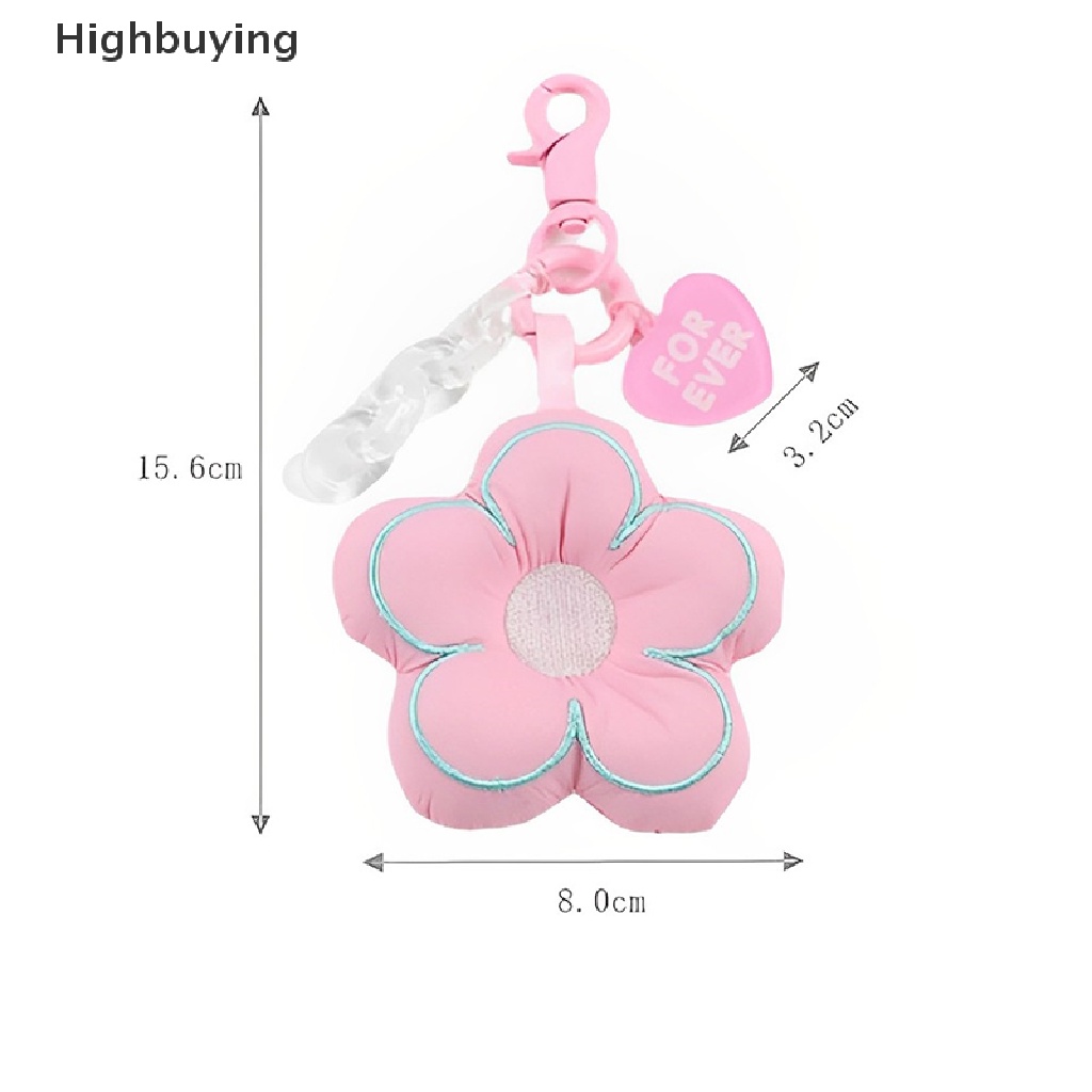 Hbid Kreatif Sakura Kain Bunga Gantungan Kunci Perhiasan Lanyard Gadis Cowok Pasangan Hadiah Peach Hati Rantai Keyring Headset Liontin Hias Glory
