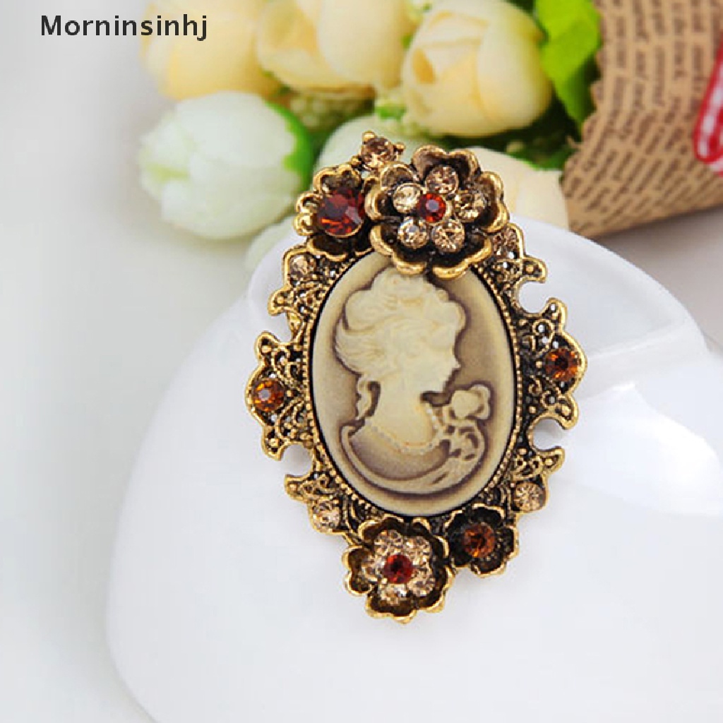 Mornin 1x New Cameo Victoria Gaya Kristal Pesta Pernikahan Wanita Liontin Bros Pin id