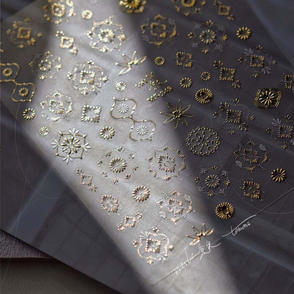 Needway   Bohemia Stiker Kuku Perekat Diri Emas Perak Bintang Bronzing Bohemia Dekorasi Kuku