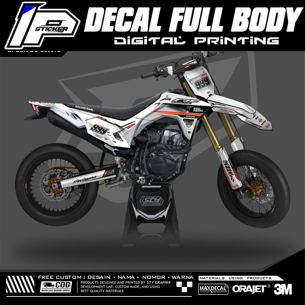 DECAL CRF 150L ABU-ABU ORANGE KEREN FULL BODY
