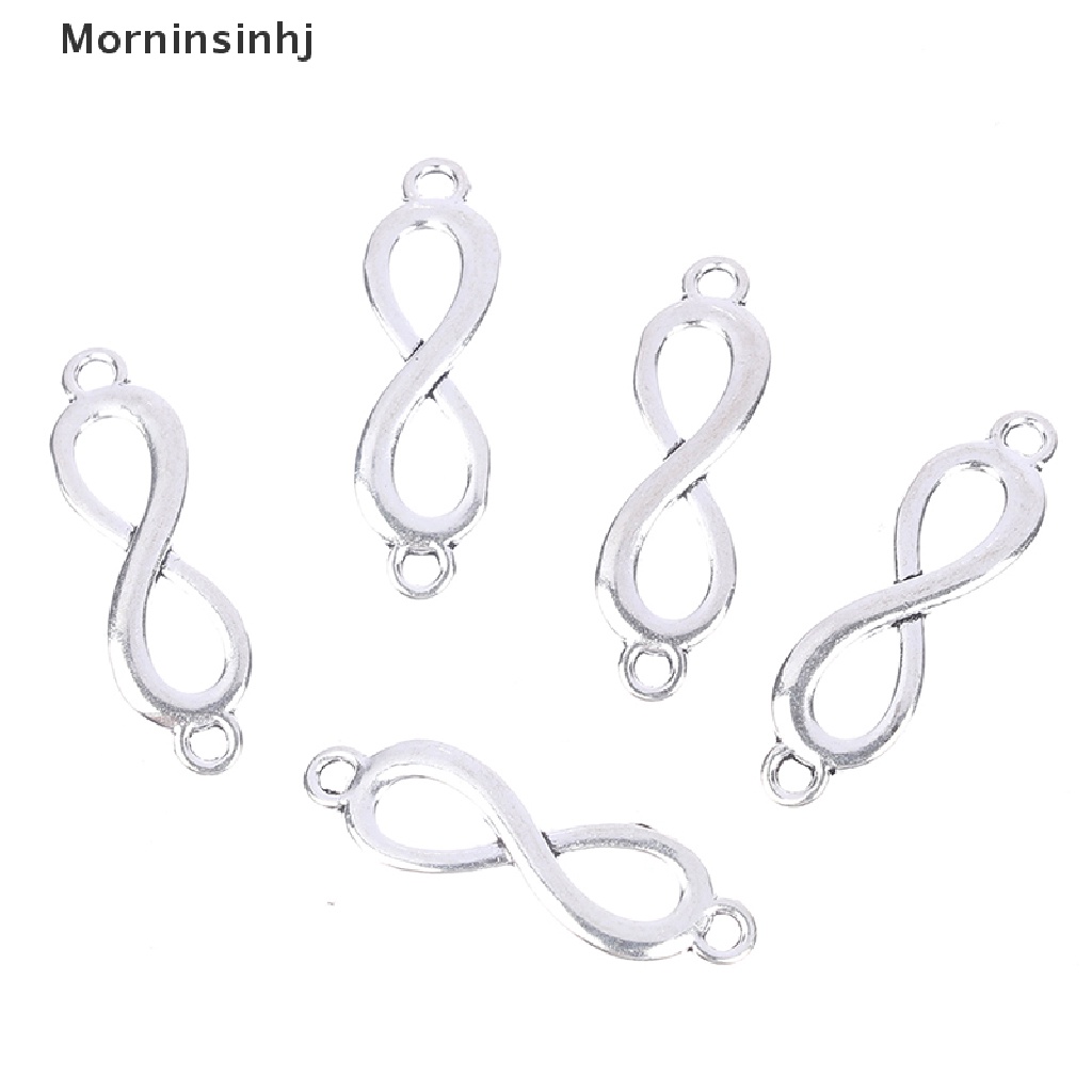 Mornin 20PCS Ch Link Infinity Symbol Sambungan Liontin Warna Silver DIY Membuat id