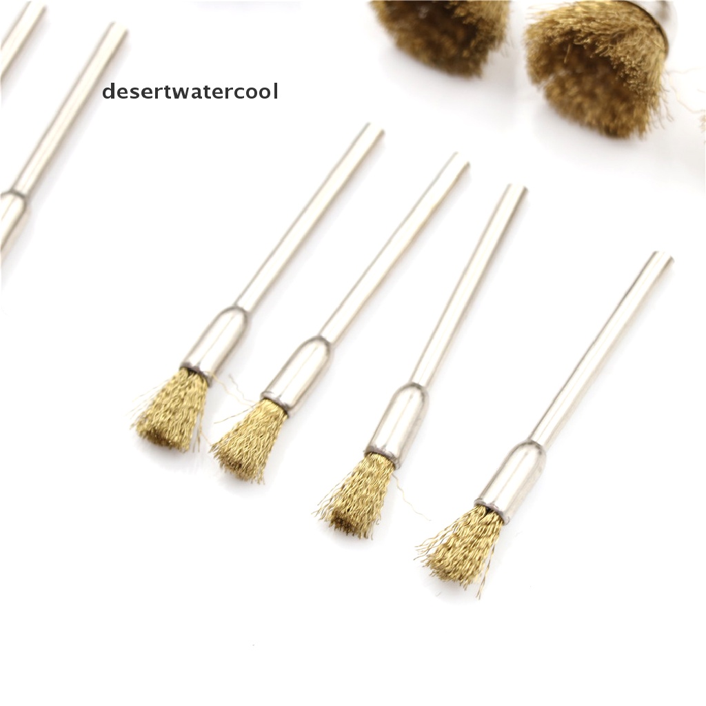 Deid 24pcs Sikat Kuningan Kawat Roda Brushes Die Grinder Rotary Alat Poles Listrik Martijn