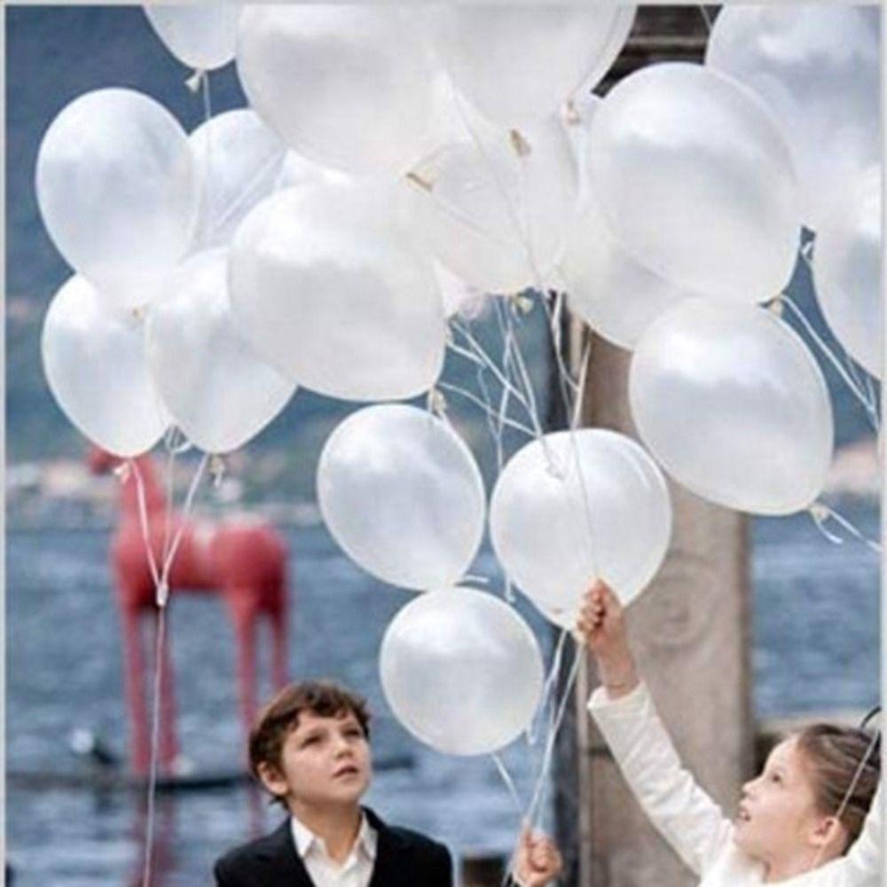 [Elegan] Balon Putih Murni Pembukaan Perayaan Festival Ulang Tahun Kreatif Indah Happy Tema Mainan Anak