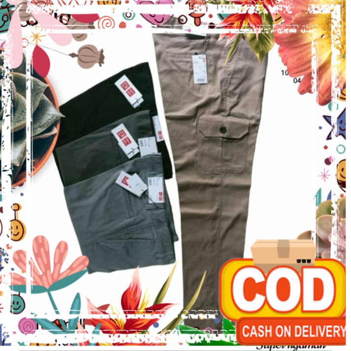 Celana Cargo Panjang Pria Dewasa Original Brands Uniqlo / hiking