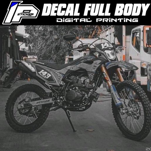 DECAL KEREN STICKER HONDA CRF SIMPEL HITAM ABU-ABU
