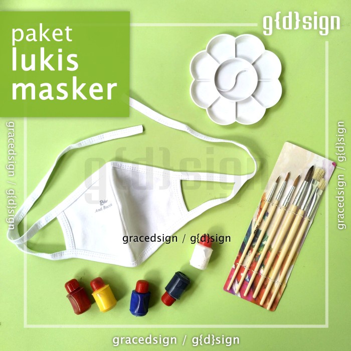 

DISKON SHOPEE/ Paket Painting DIY Kit Masker Wajah Face Cloth Mask Lukis Cat Akrilik