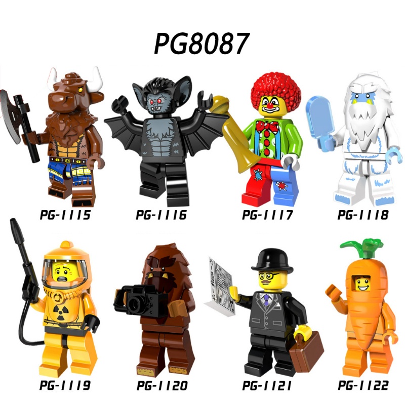 Tauren Minifigures Vampir Kelelawar Joker Snowman Wortel Man City Mini Figure Merchant Mainan Pekerja Nuklir