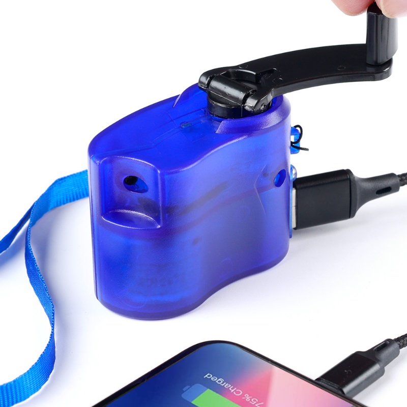 Usb Hand-Crank Charger Handphone Portable Charger Manual Mini Outdoor Siaga Power Supply Camping Emergency Power Generator Charger Hp
