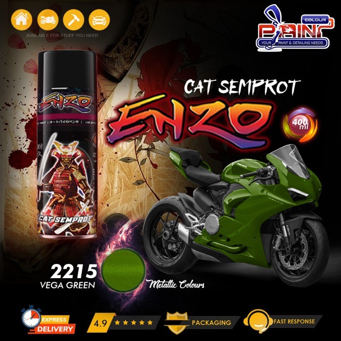 Cat Semprot ENZO 2215 VEGA GREEN - Bukan Samurai/Pylox Enzo Metallic