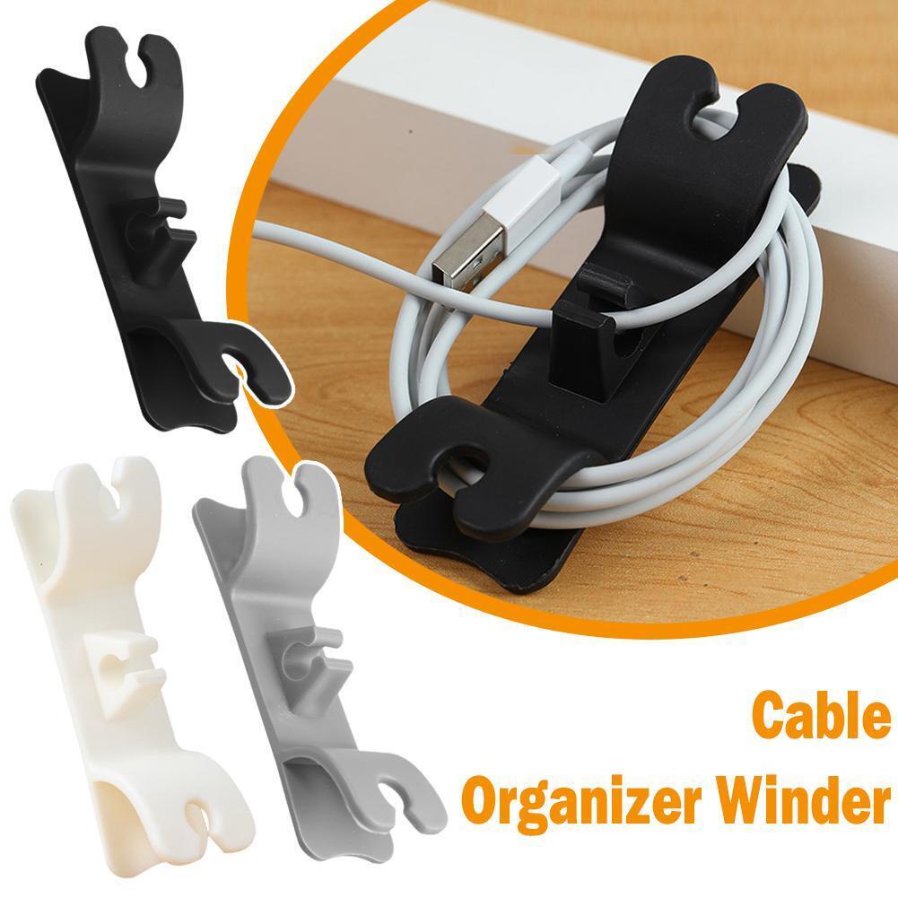 1pc Silicone Cable Organizer USB Cable Winder Klip Pengaturan Kabel Fleksibel Untuk Tempat Penyimpanan Kabel Earphone Mobil Kawat Dapur