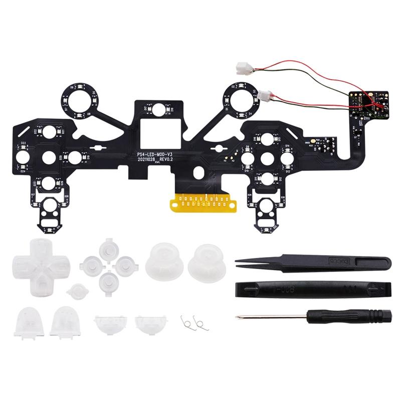 Btsg Multi Warna D-Pad Thumstick Tombol Wajah DTF LED Kit 8warna Untuk Controller