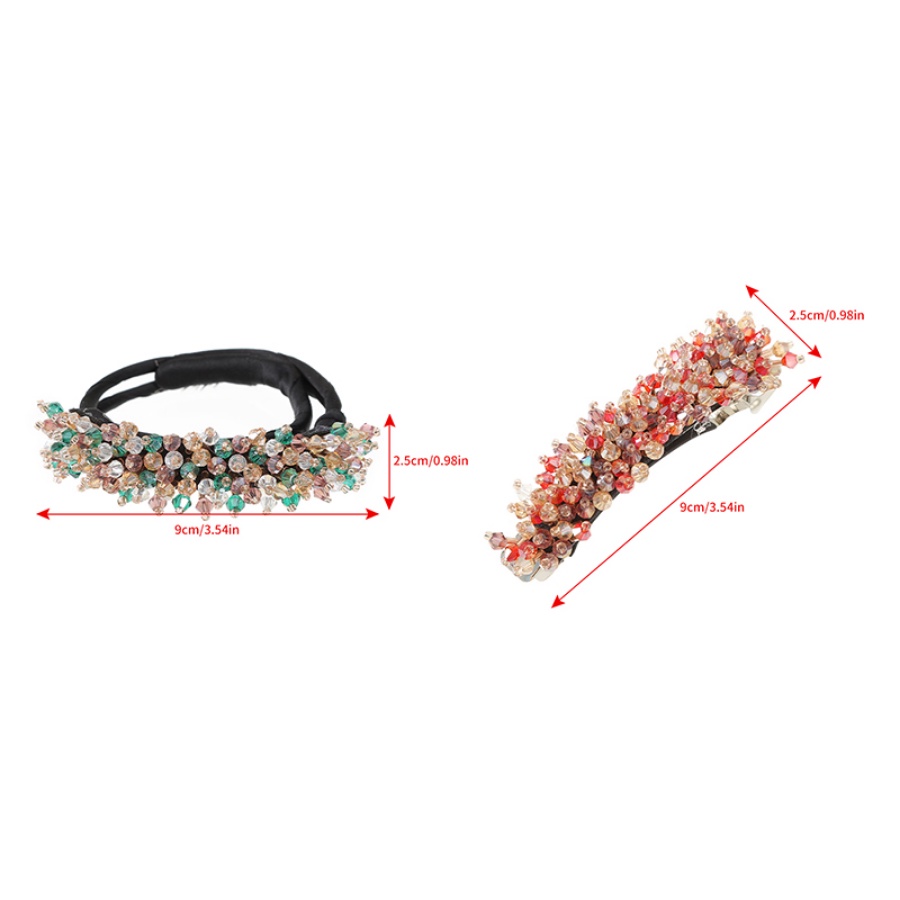 Korea Manik-Manik Kristal Jepit Rambut Ponytail Holder Woman Pearl Colorful Hair Clip Aksesoris Rambut