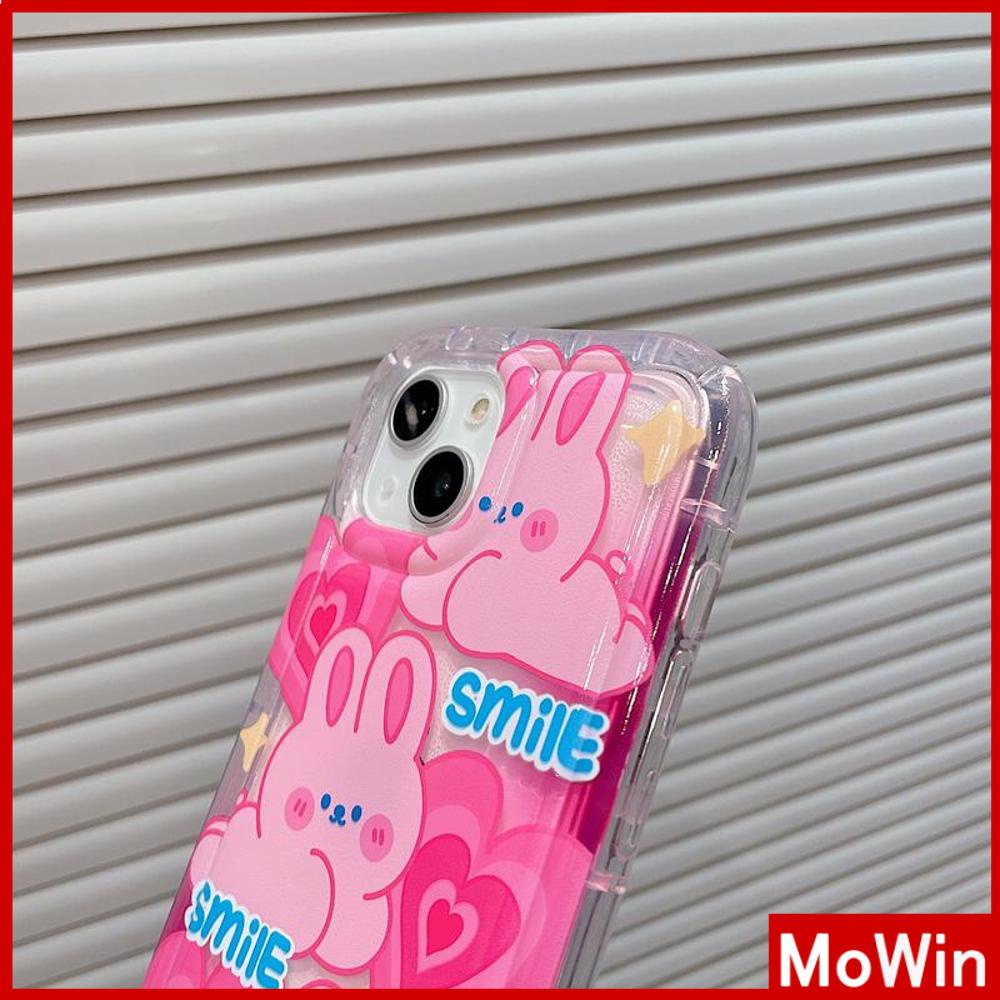 For iPhone 14 Pro Max iPhone Case Clear Case TPU Soft Case Airbag Reinforced Shockproof Pink Cute Rabbit Compatible with iPhone 13 Pro Max iPhone 12 Pro Max 11 7Plus 6Plus XR xs