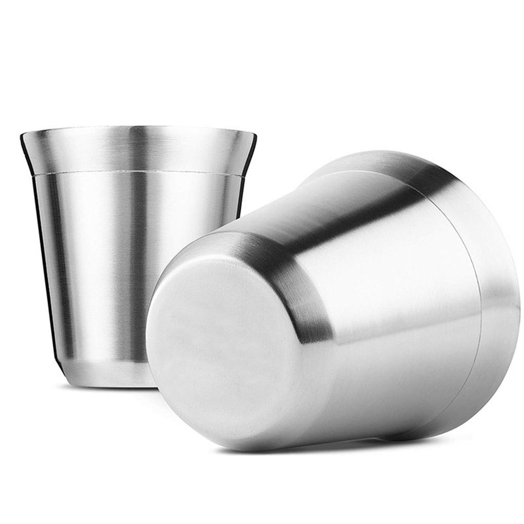 Stainless Steel Double Wall Mug Kopi Teh Air Portable Mug Breakfast Cup Restoran Kantor Cangkir Teh Perlengkapan