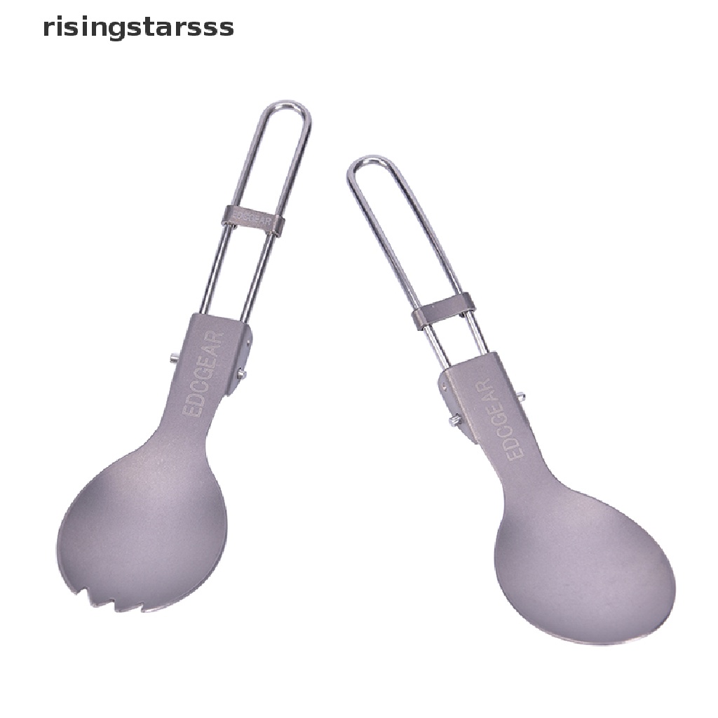 Rsid Span-new Peralatan Makan Camping Outdoor Titanium Sendok Garpu Lipat Spork Alat Makan Jelly