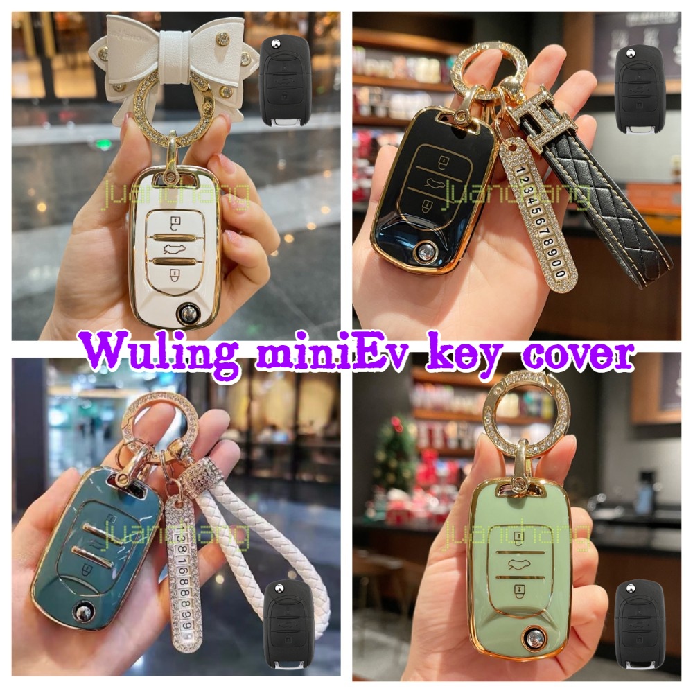 Tpu Case Kunci Mobil Cover Shell holder Untuk Wuling miniEv mini ev Almaz Cortez Confero Aksesoris Car-Styling keychain