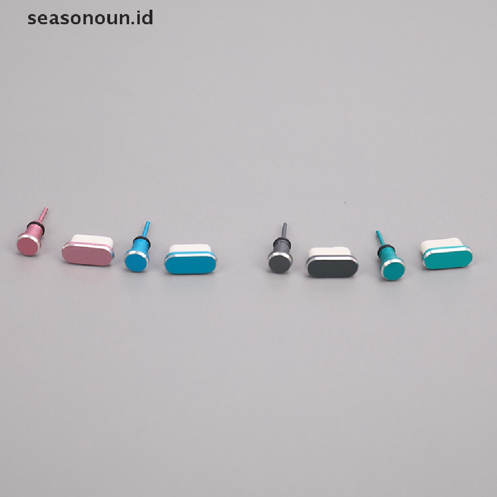 Seasonoun 1Set Port Pengisian Telepon Tipe C 3.5mm Earphone Jack Sim Card USB C Colokan Debu.