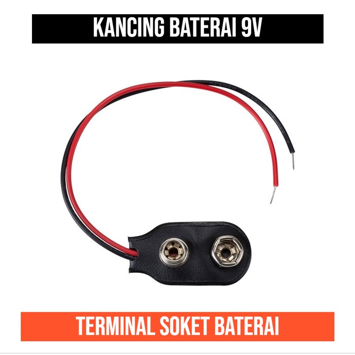 Kancing Baterai 9V 9 V Kotak Batere Konektor Terminal Tutup Soket