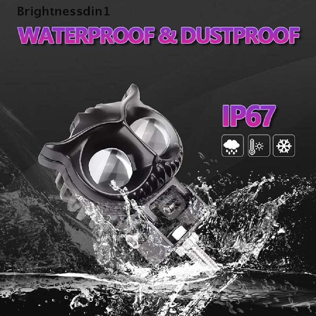 [Brightnessdin1] Lampu Depan Motor Dual Color LED Spot Light Bentuk Burung Hantu Head Light Headlight Putih Kuning Dual Color Work Light Car Styling Untuk Sepeda Jalan Mobil ATV Butik