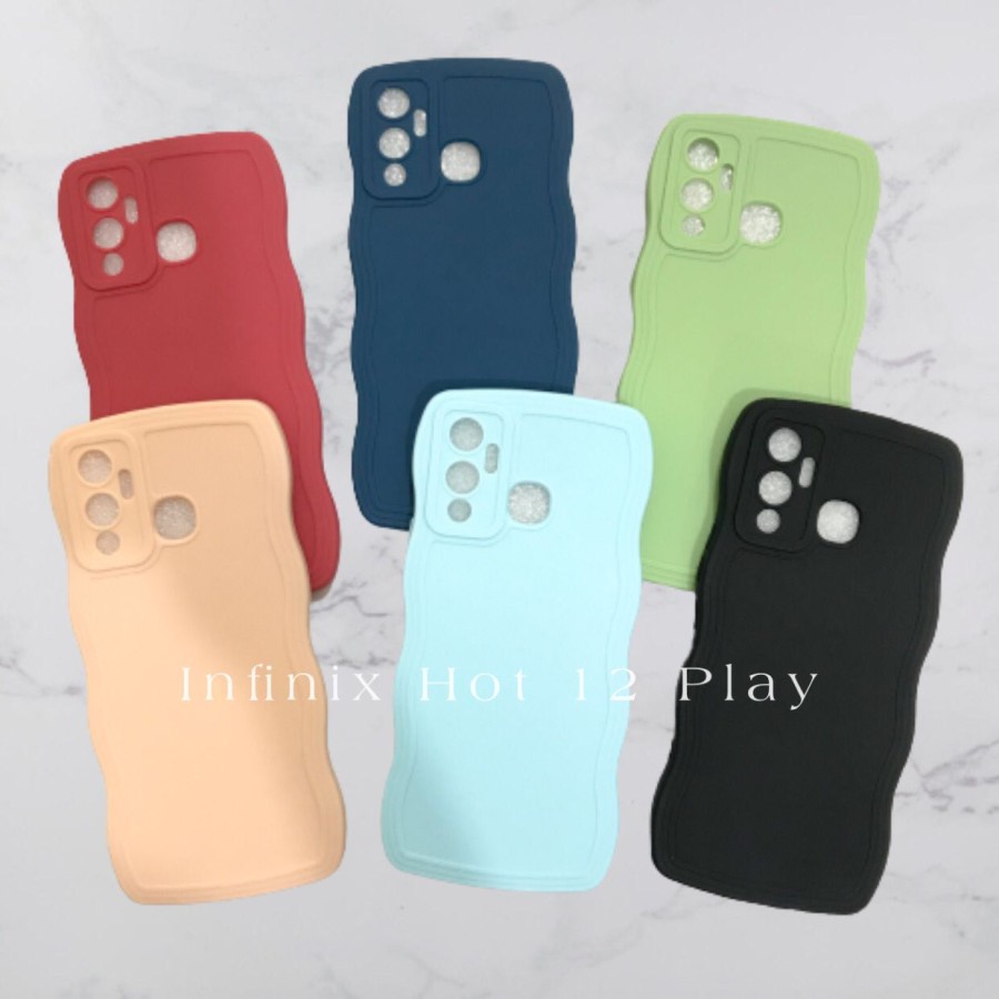 SOFTCASE INFINIX HOT 12 PLAY HOT 12 PRO // SOFTCASE  SILIKON GELOMBANG WARNA PRO CAMERA - BDC